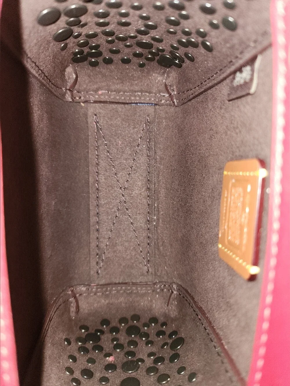 GUC 1941 COACH Create Troupe Tote 16 In Deep Red With Rivets, Unique 1 Of A Kind